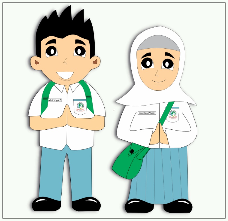 Gambar Kartun Muslim Sekolah
