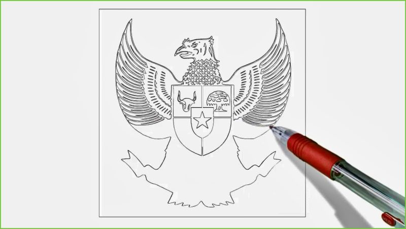 Sketsa Gambar Burung Garuda Pancasila