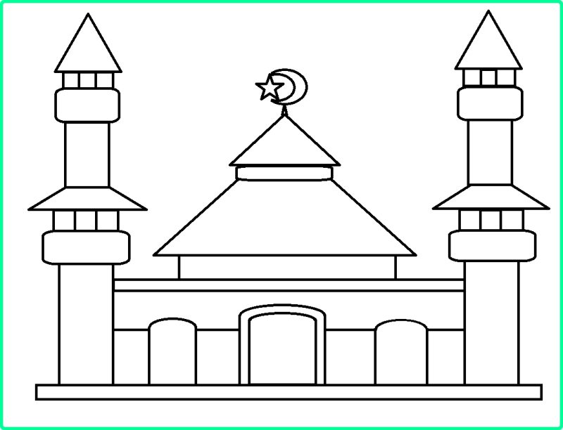 Sketsa Gambar Masjid Sederhana 2