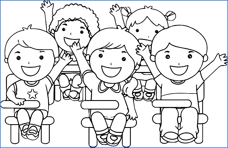 gambar-anak-sekolah-kartun-hitam-putih 2