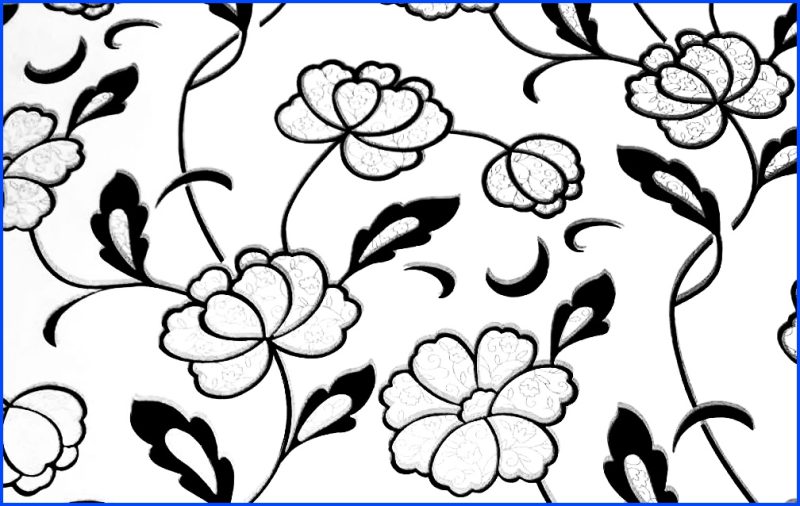 sketsa motif batik bunga mawar
