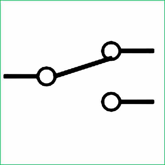 Simbol Listrik Saklar Single Pole Double Throw (SPDT)